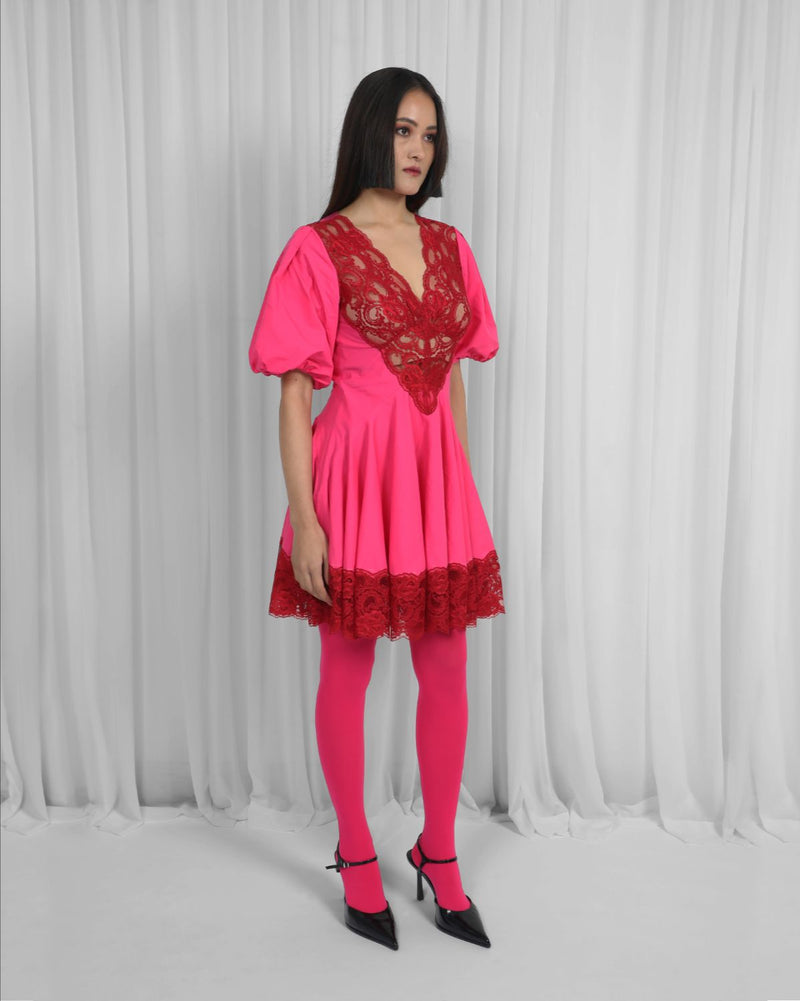 Remi Dress-Red & Pink 100% cotton Buy Remi Dress-Red & Pink from C&W | Dresses for Women by Leh Studios in multi color for women in Singapore
