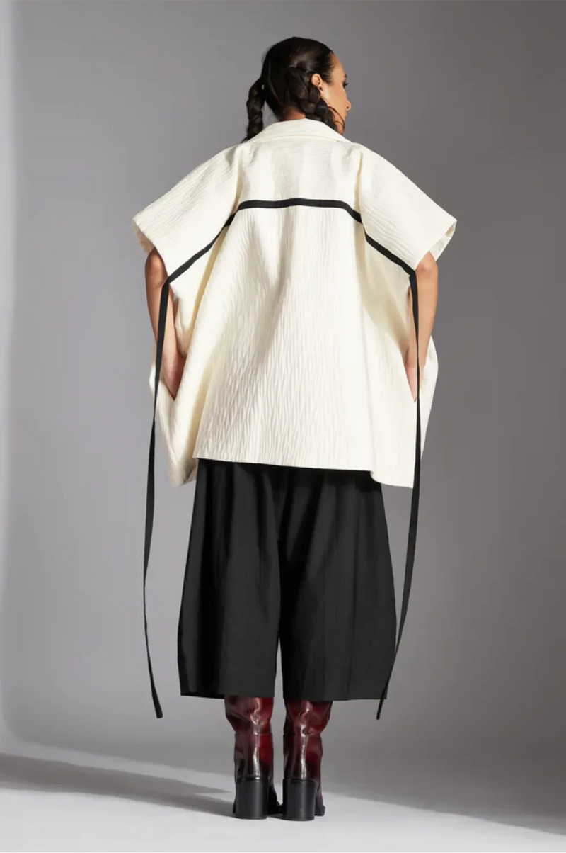 Rev Jacket-White cotton by Chola in white color for women in Singapore