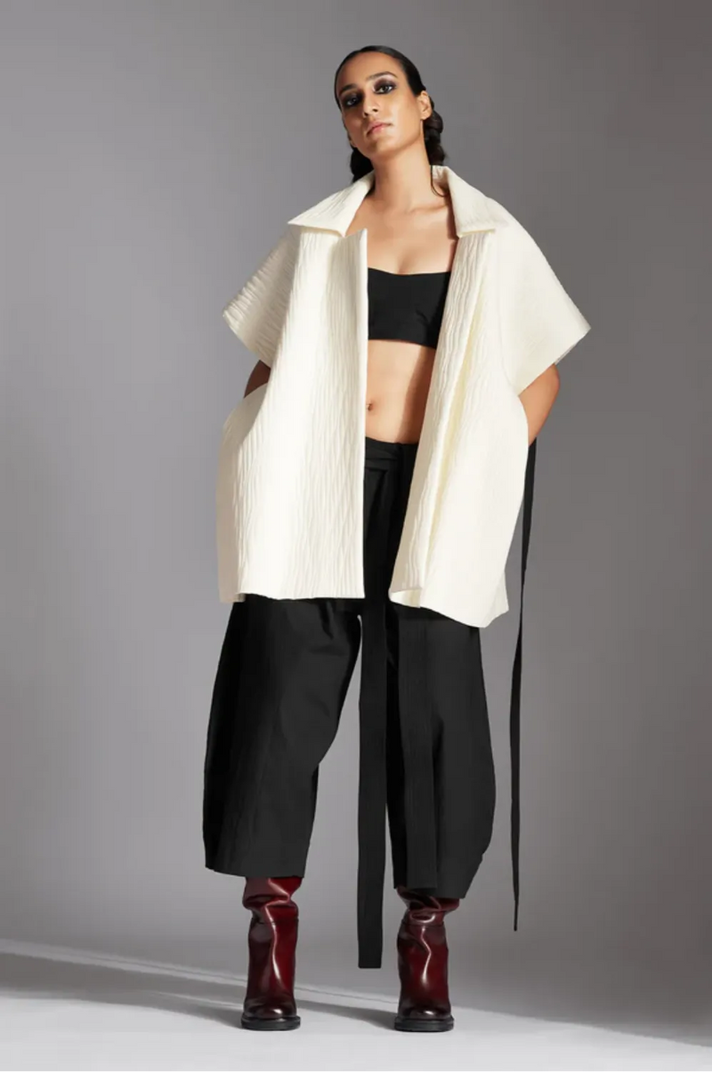 Rev Jacket-White cotton by Chola in white color for women in Singapore