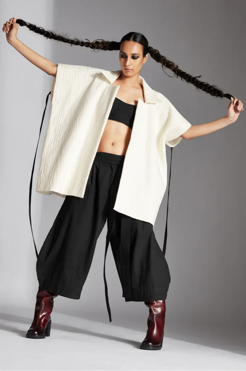 Rev Jacket-White cotton by Chola in white color for women in Singapore