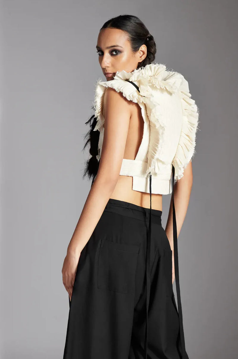 Riel Jacket-White cotton by Chola in white color for women in Singapore