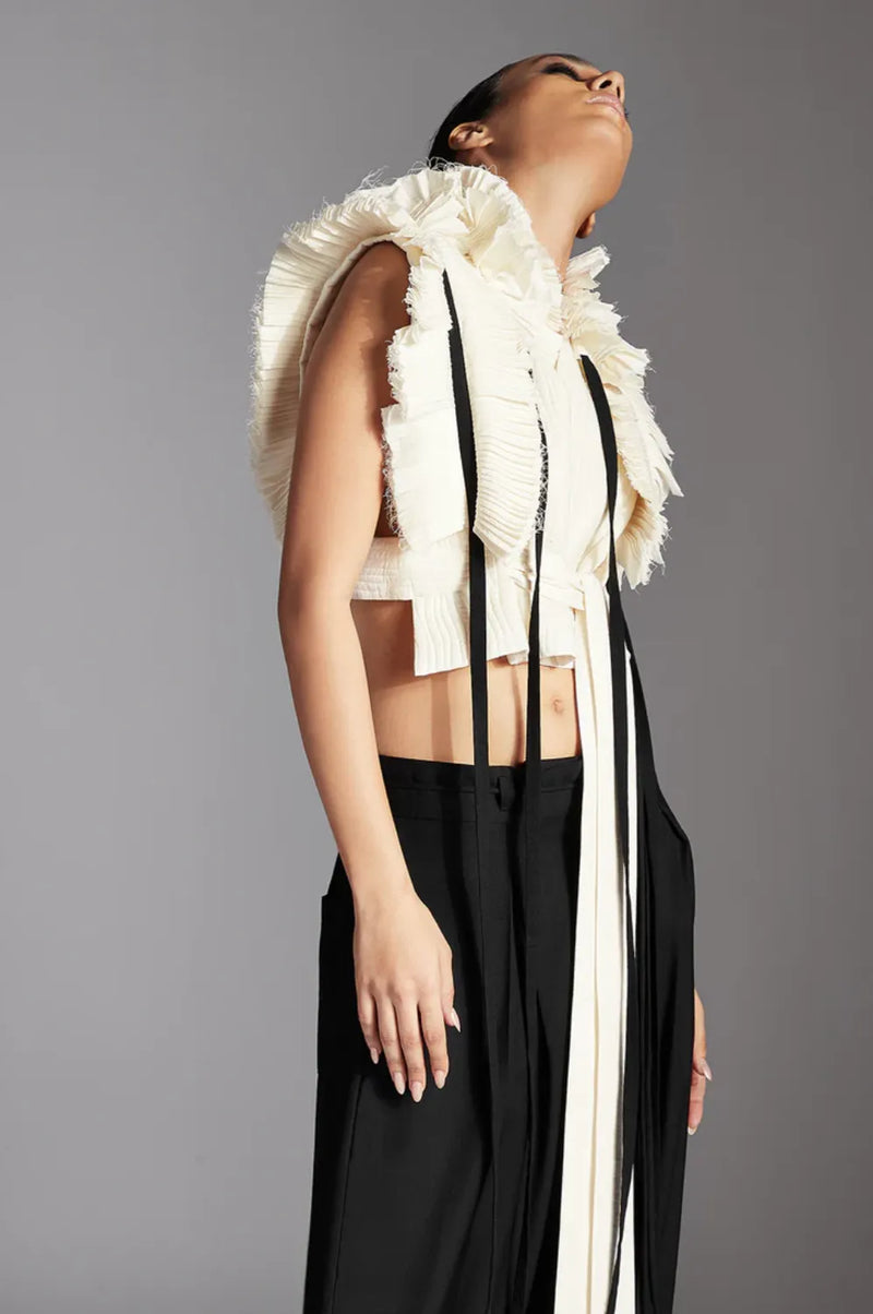 Riel Jacket-White cotton by Chola in white color for women in Singapore