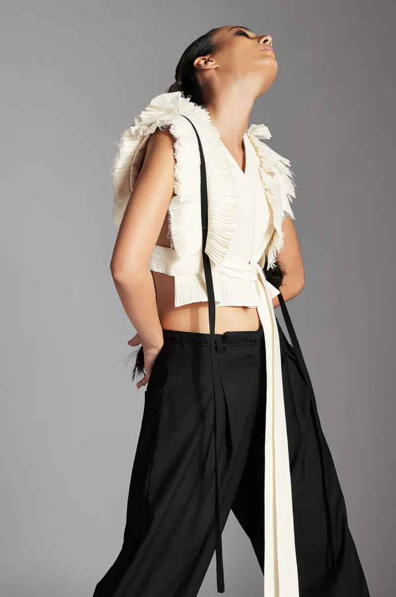 Riel Jacket-White cotton by Chola in white color for women in Singapore