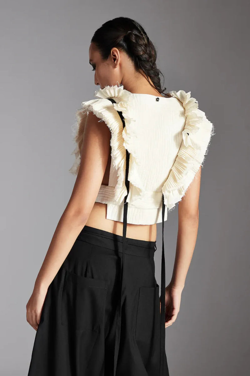 Riel Jacket-White cotton by Chola in white color for women in Singapore