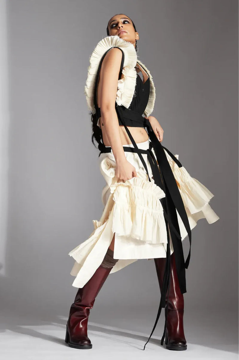 Riel Jacket in Black cotton by Chola in black color for women in Singapore