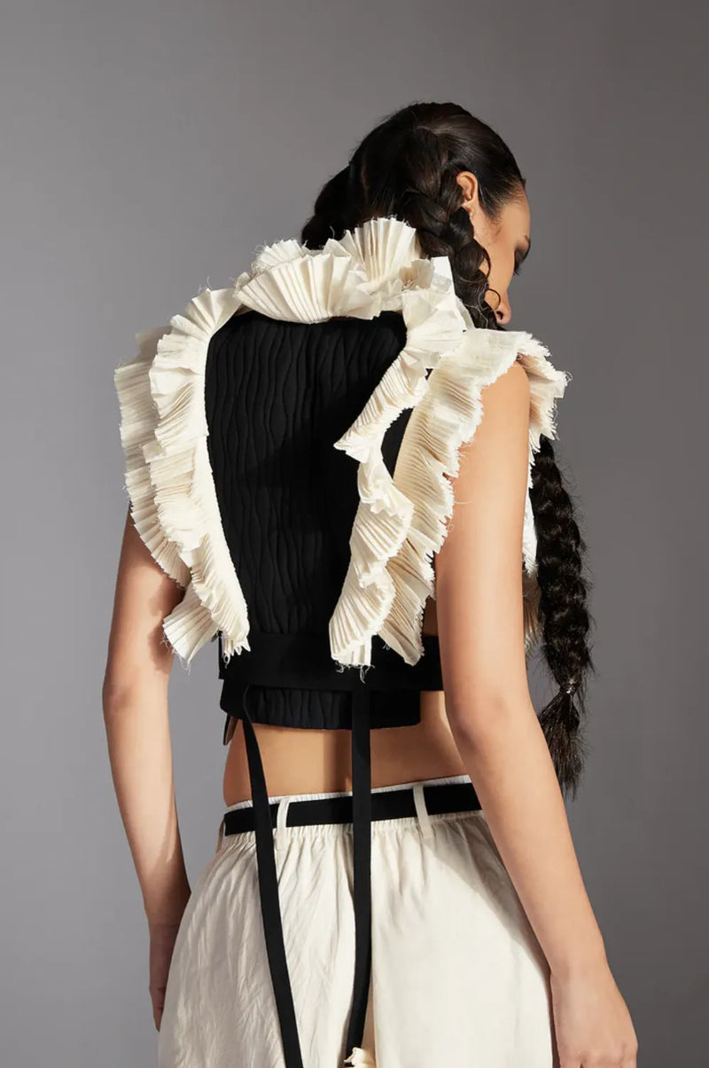 Riel Jacket in Black cotton by Chola in black color for women in Singapore