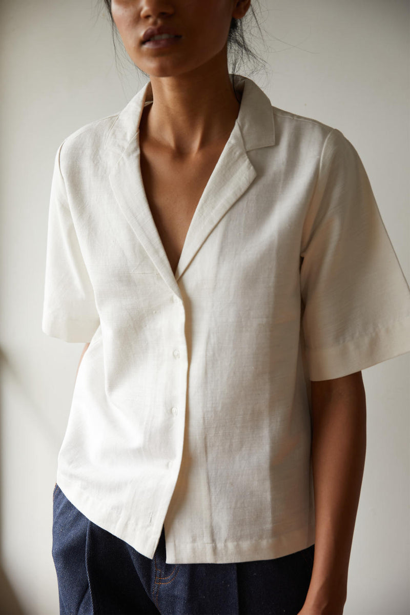 River Shirt cotton by The Summer House in white color for women in Singapore
