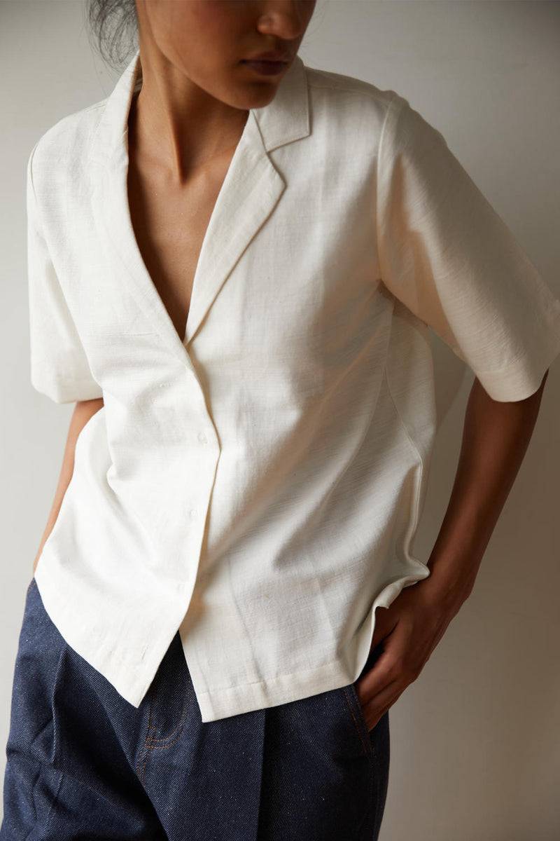 River Shirt cotton by The Summer House in white color for women in Singapore