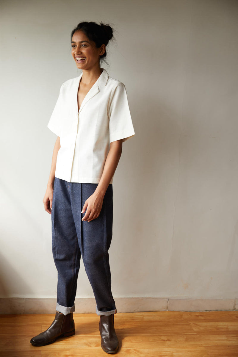 River Shirt cotton by The Summer House in white color for women in Singapore