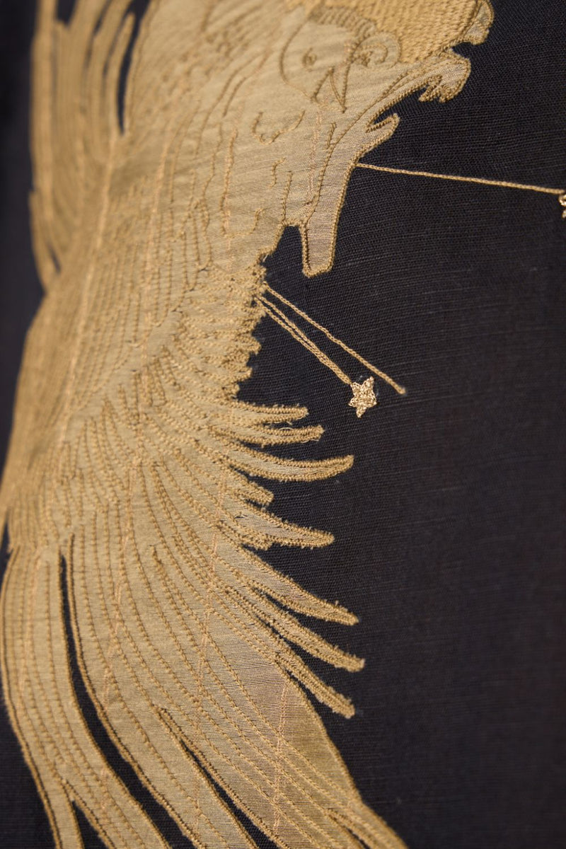 Roma Embroidered Top cotton by The Summer House in black color for women in Singapore