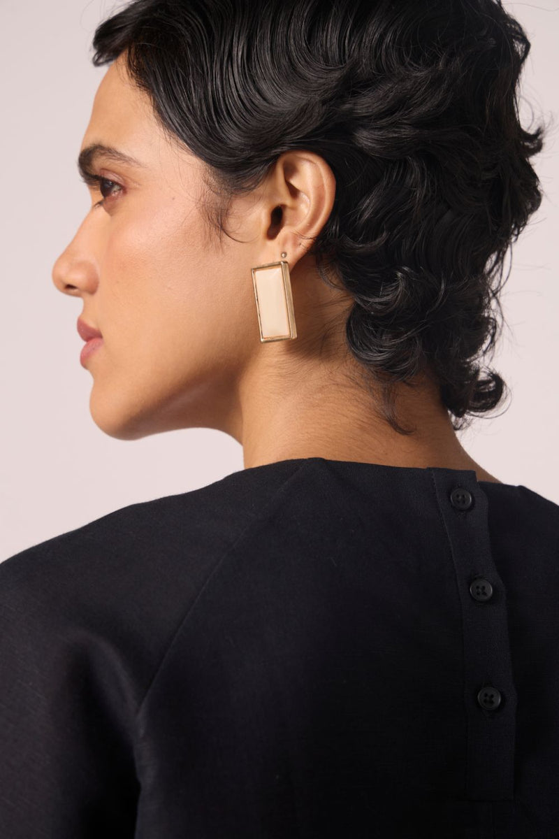 Roma Embroidered Top cotton by The Summer House in black color for women in Singapore