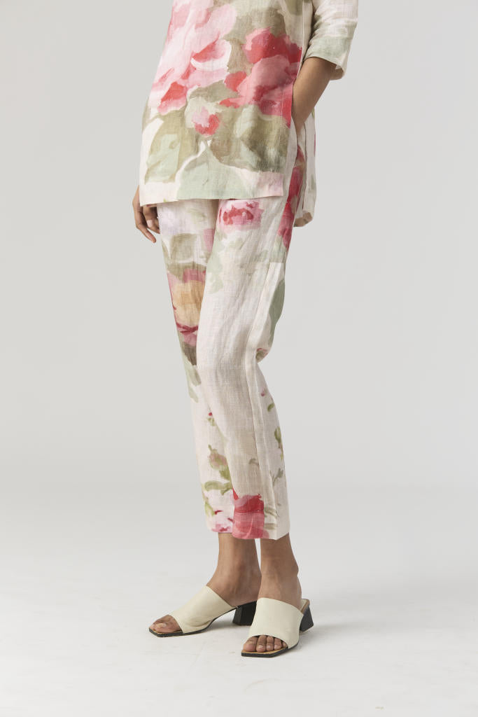ROMA ROSE CO-ORD SET by Yam in beige color for women in Singapore