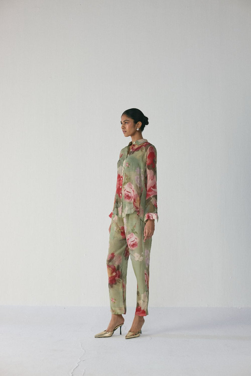 Roos Co-Ord Set by YAM in green color for women in Singapore