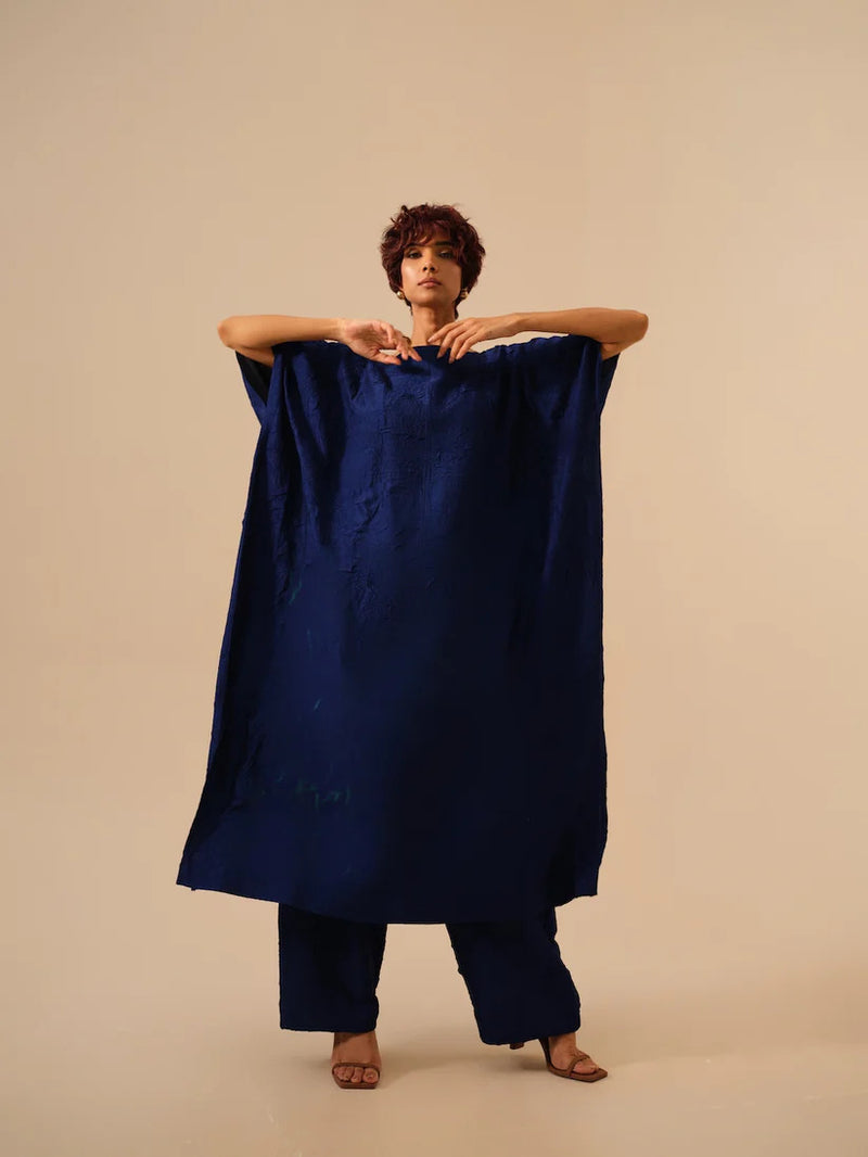 Root Pants-Electric Blue (Rev/Ro/Bo/Re) crushed silk pants/trousers by Stoique in blue for women in Singapore
