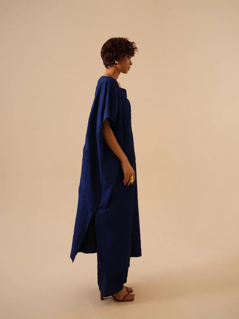 Root Pants-Electric Blue (Rev/Ro/Bo/Re) crushed silk pants/trousers by Stoique in blue for women in Singapore