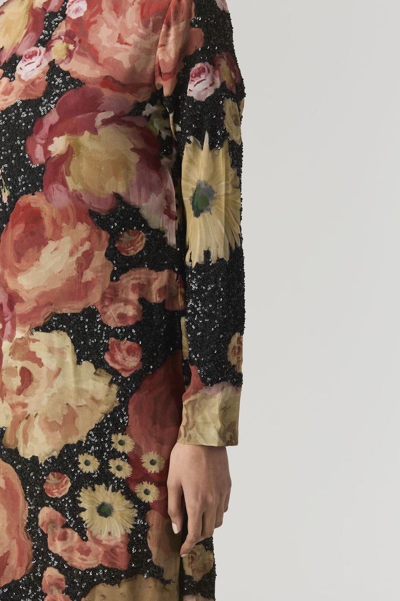 ROSALIA EMBROIDERED DRESS by Yam in black color for women in Singapore