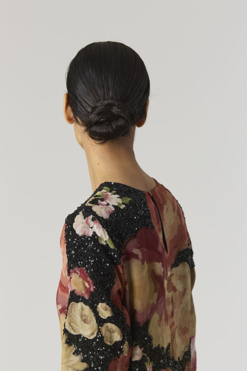 ROSALIA EMBROIDERED DRESS by Yam in black color for women in Singapore