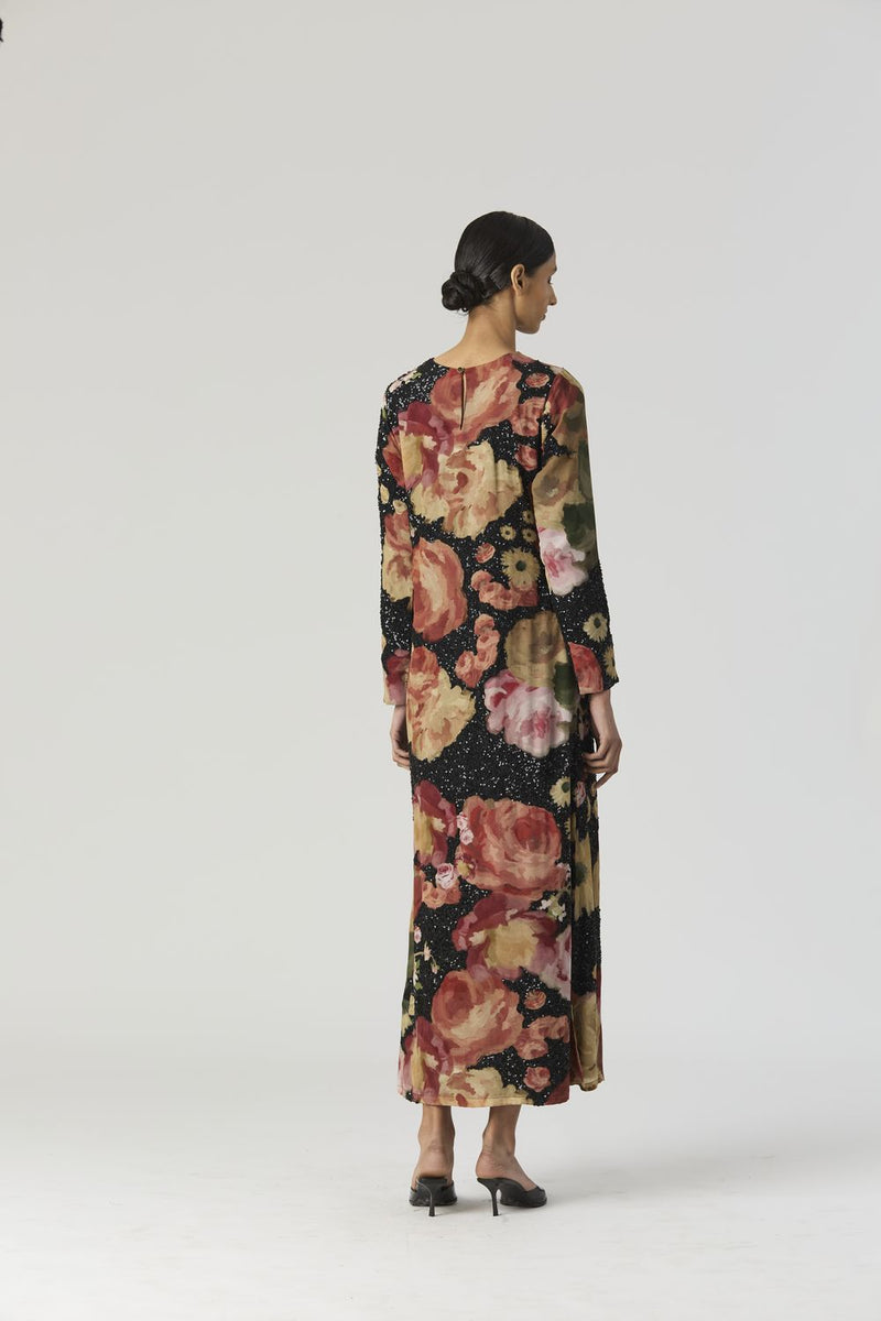 ROSALIA EMBROIDERED DRESS by Yam in black color for women in Singapore