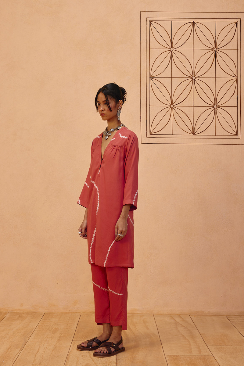 Rosy Earth Lyocell Kurta lyocell light kurta set by SUI in terra for women in Singapore