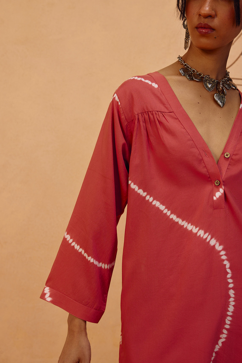 Rosy Earth Lyocell Kurta lyocell light kurta set by SUI in terra for women in Singapore