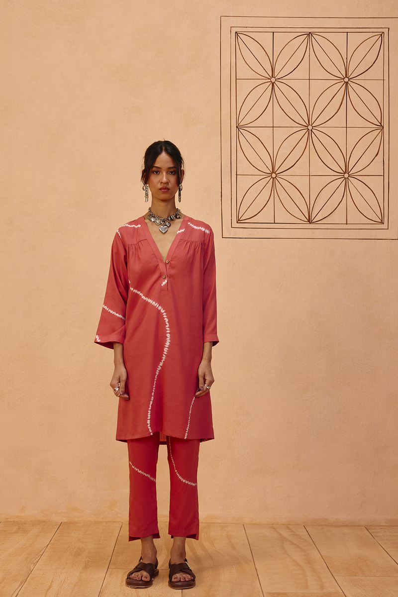 Rosy Earth Lyocell Kurta lyocell light kurta set by SUI in terra for women in Singapore