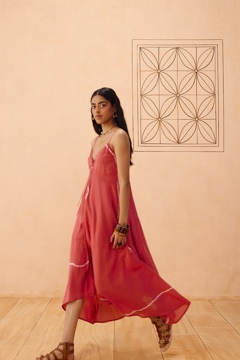 Rosy Sea Lyocell Dress lyocell dress by SUI in terra for women in Singapore