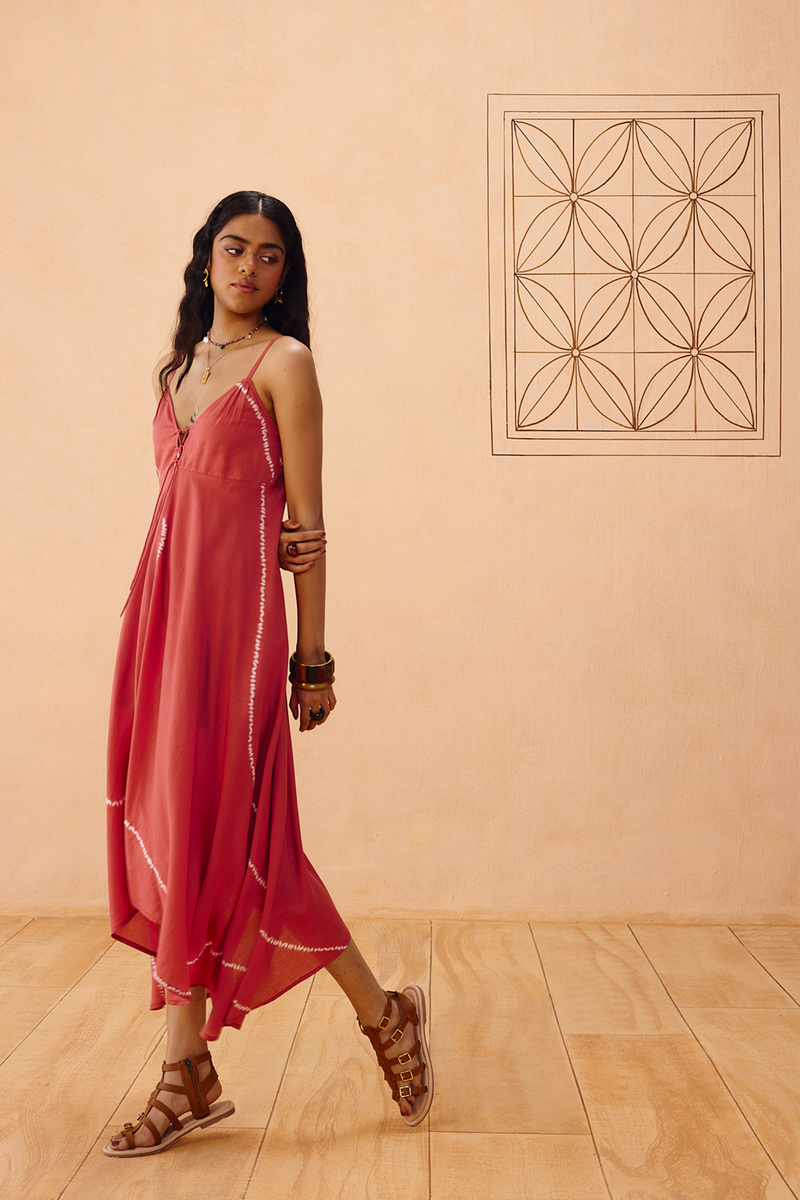 Rosy Sea Lyocell Dress lyocell dress by SUI in terra for women in Singapore