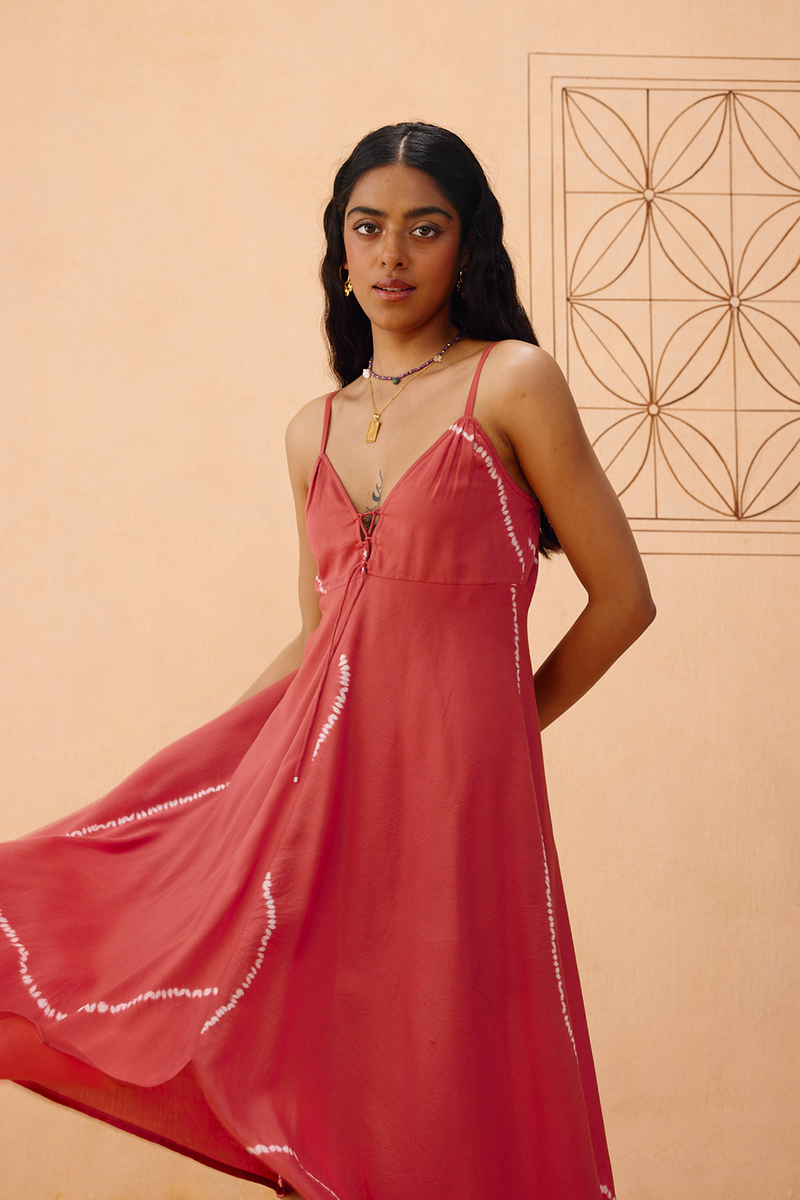 Rosy Sea Lyocell Dress lyocell dress by SUI in terra for women in Singapore