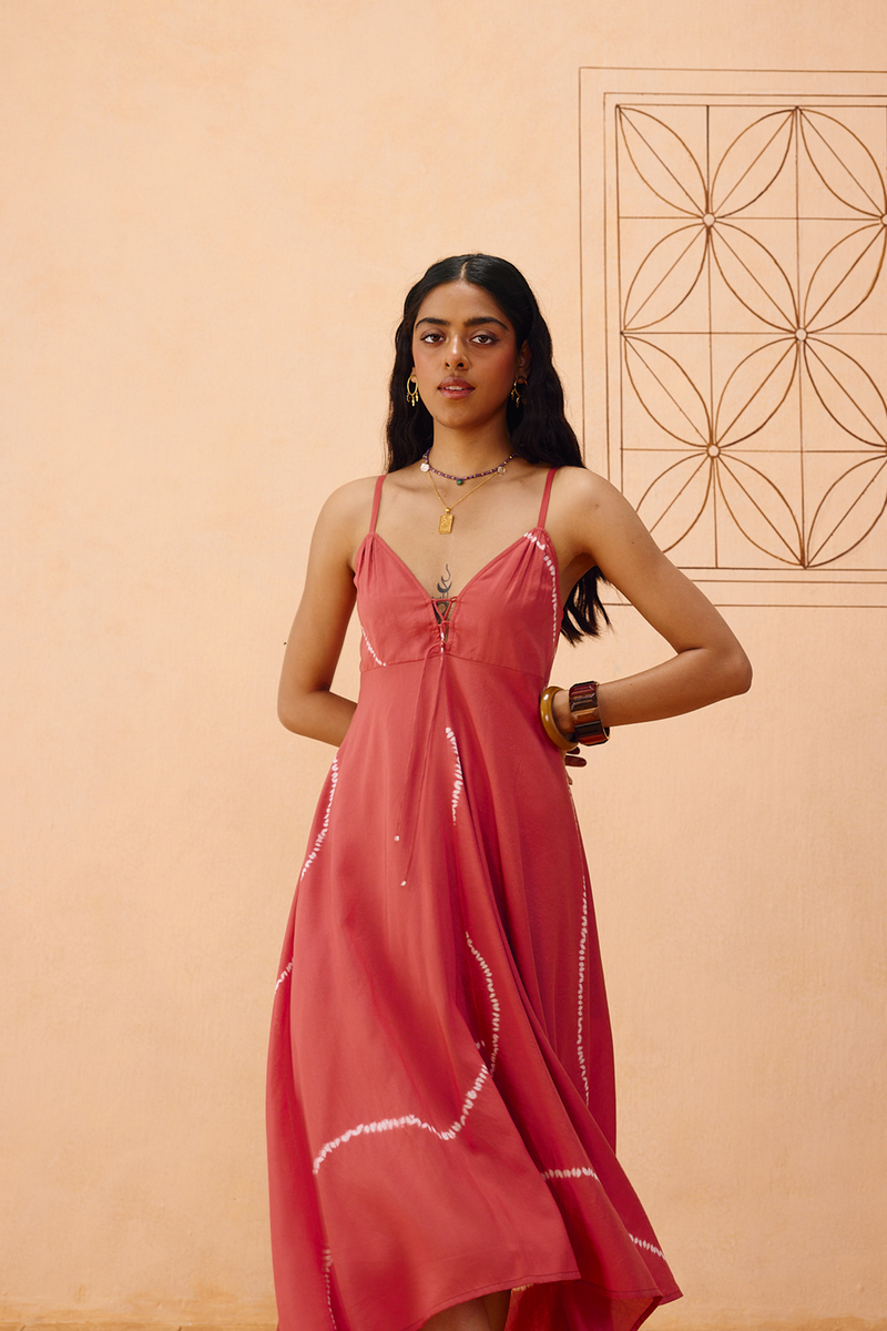 Rosy Sea Lyocell Dress lyocell dress by SUI in terra for women in Singapore