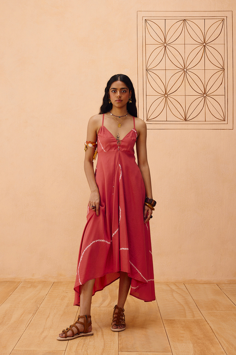 Rosy Sea Lyocell Dress lyocell dress by SUI in terra for women in Singapore