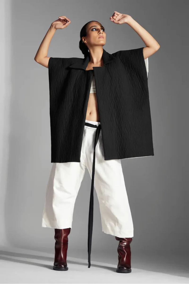 Rov Jacket-Black cotton by Chola in black color for women in Singapore