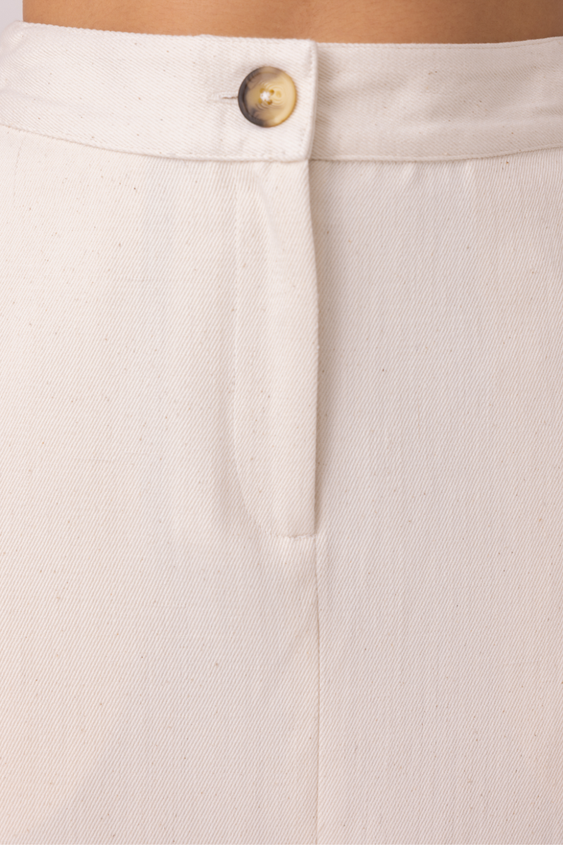Roxanne Off White Handwoven Denim Skirt khadi denim by The Summer House for women in Singapore
