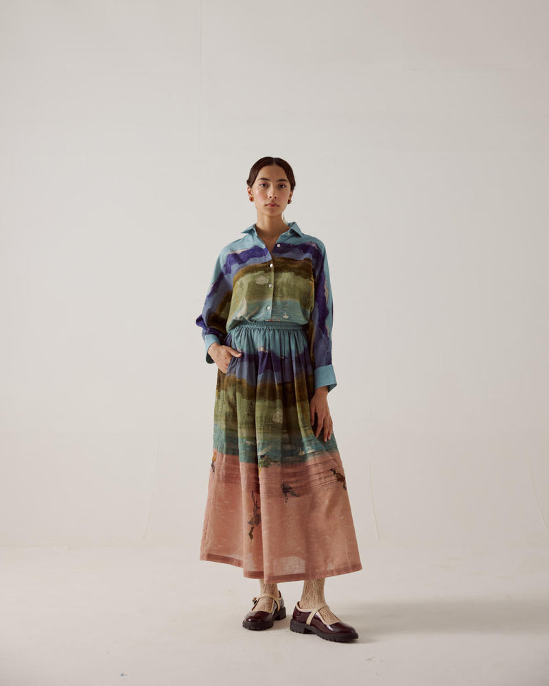 Ruby Set-Skater cotton by CORD in multi for women in Singapore