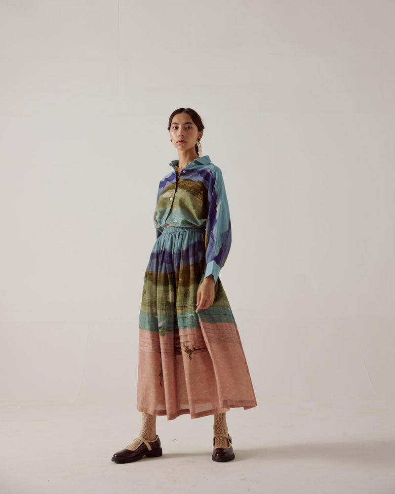 Ruby Set-Skater cotton by CORD in multi for women in Singapore