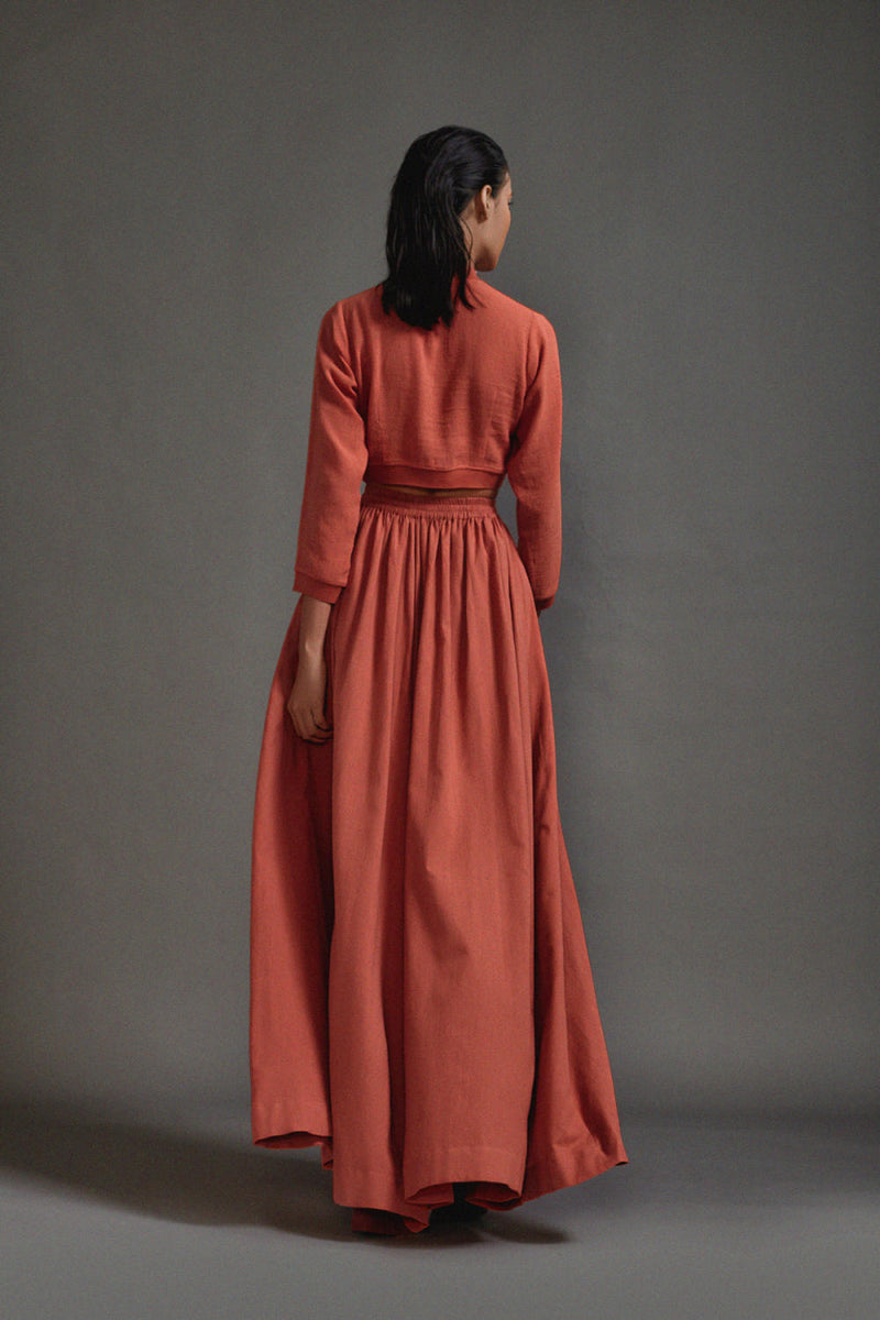 Rust Cargo Skirt cotton by Mati in rust color for women in Singapore