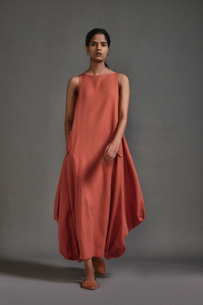Rust New Vari Aakar cotton by Mati in rust color for women in Singapore