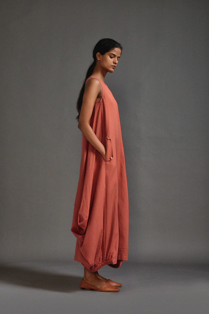 Rust New Vari Aakar cotton by Mati in rust color for women in Singapore