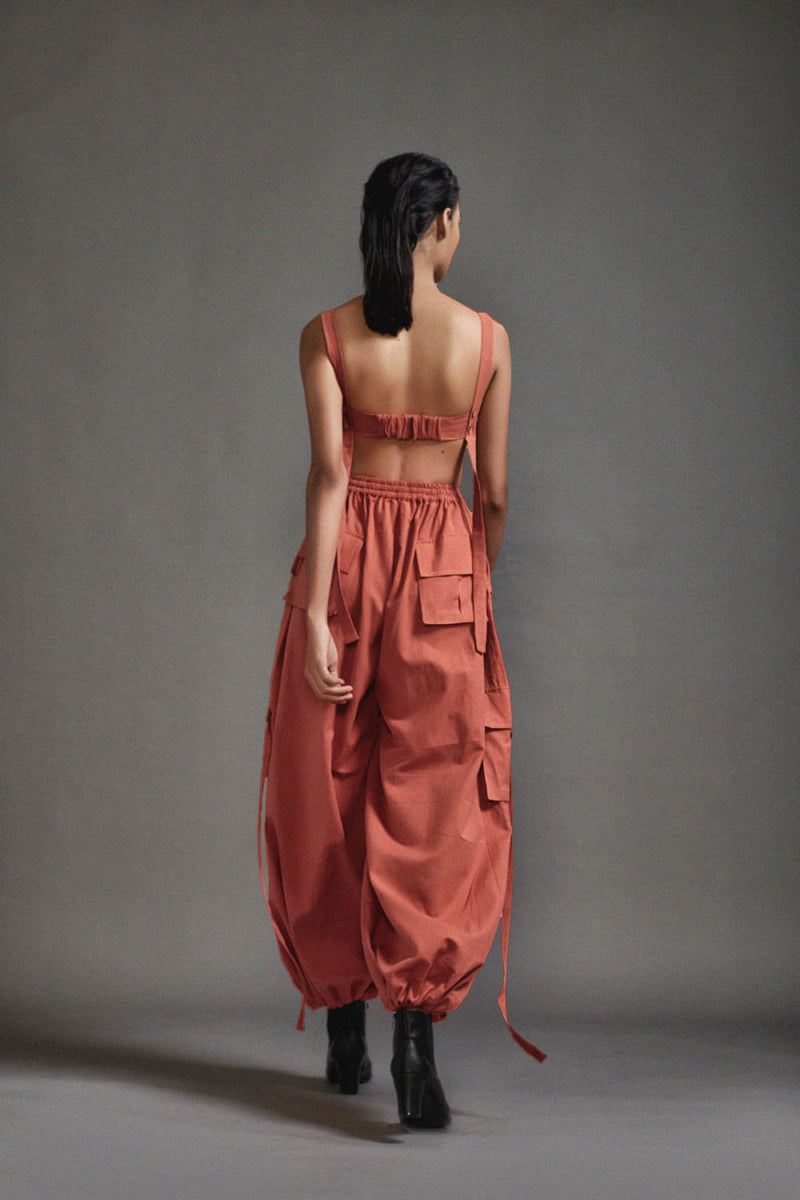 Rust Safari Cargo Set cotton by Mati in rust color for women in Singapore