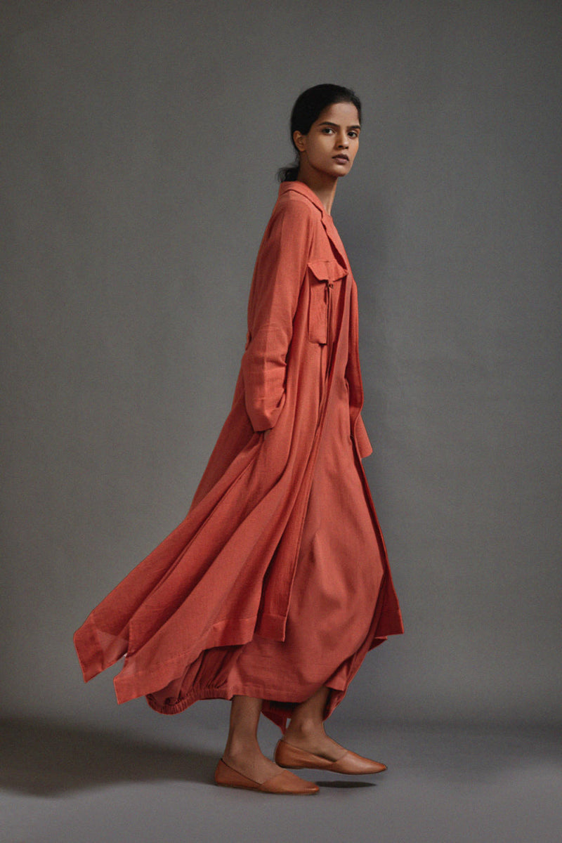 Rust Safari Koza Jacket cotton by Mati in rust color for women in Singapore