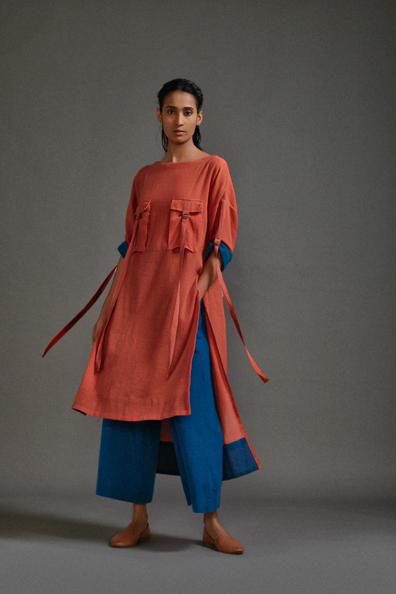 Rust & Blue New Ruka Set cotton by Mati in blue color for women in Singapore