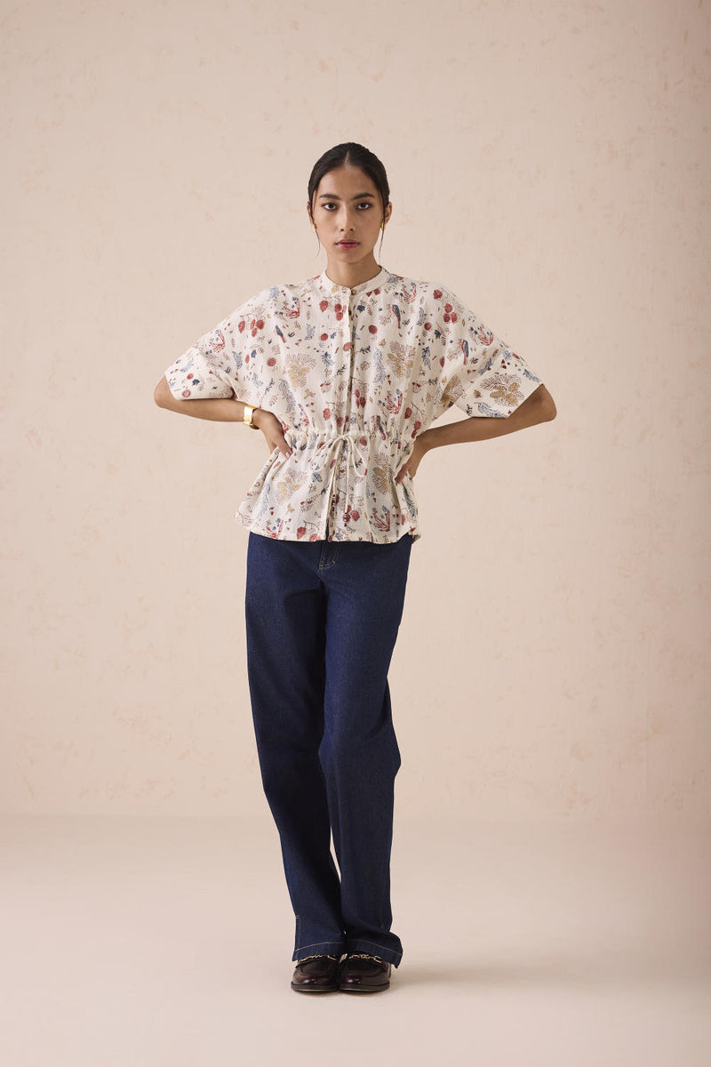 Rustic Beginnings Handspun Handwoven Organic Cotton Peplum Top