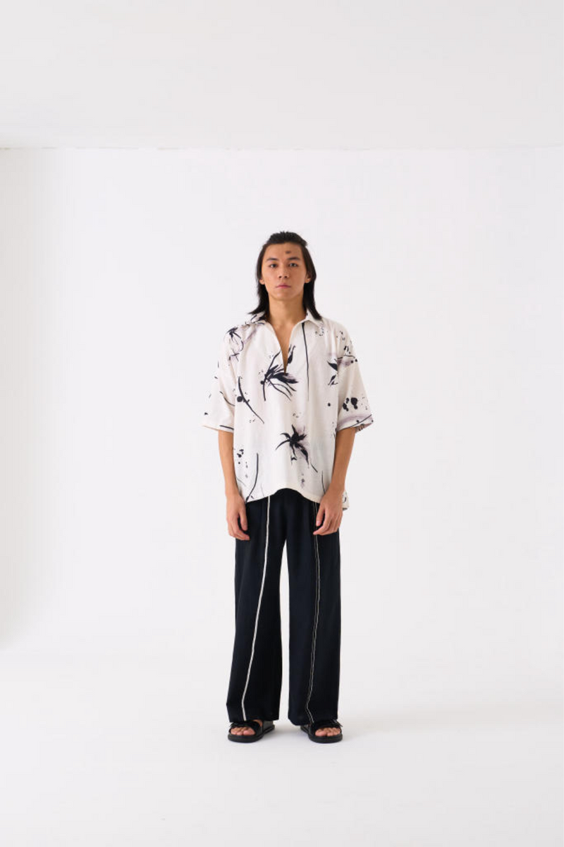 FLORAL RESORT WEAR SHIRT CO-ORD - WHITE by THREE Men for men in Singapore