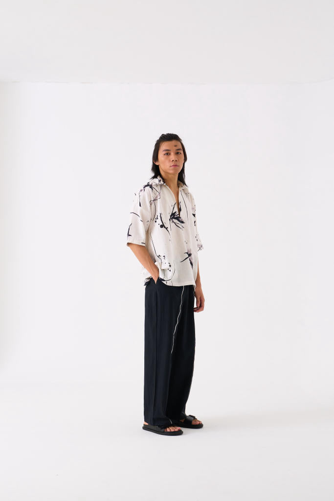 FLORAL RESORT WEAR SHIRT CO-ORD - WHITE by THREE Men for men in Singapore