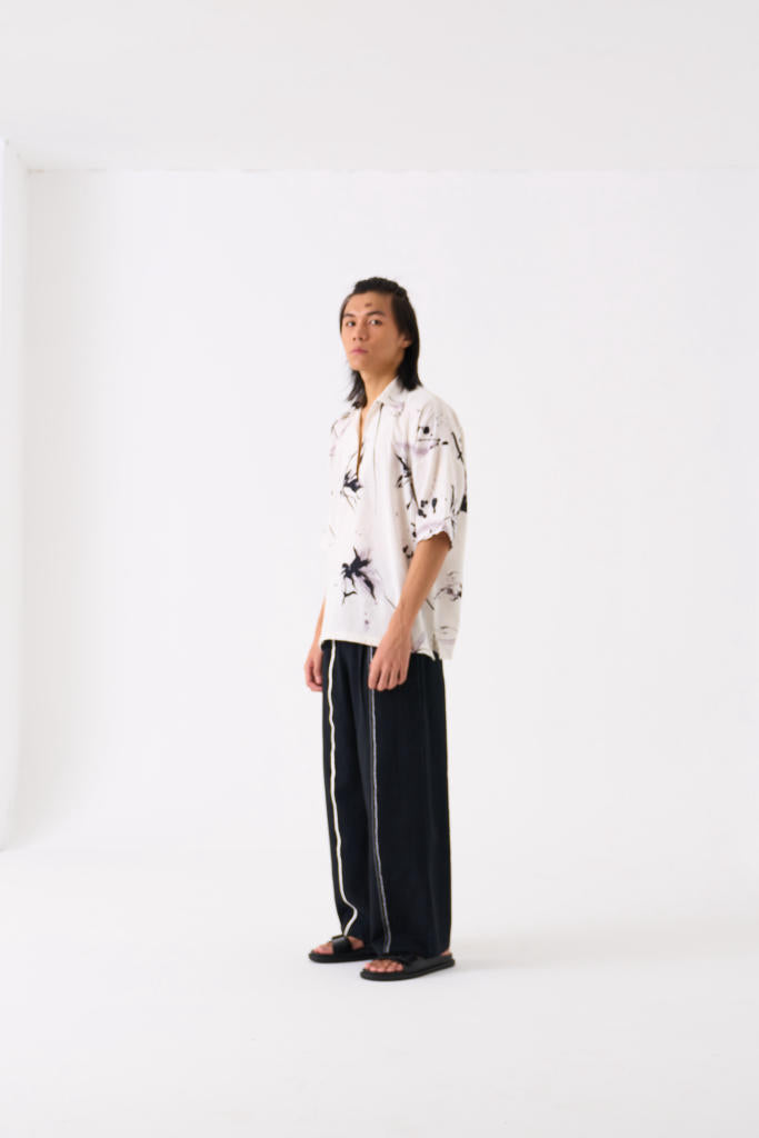 FLORAL RESORT WEAR SHIRT CO-ORD - WHITE by THREE Men for men in Singapore