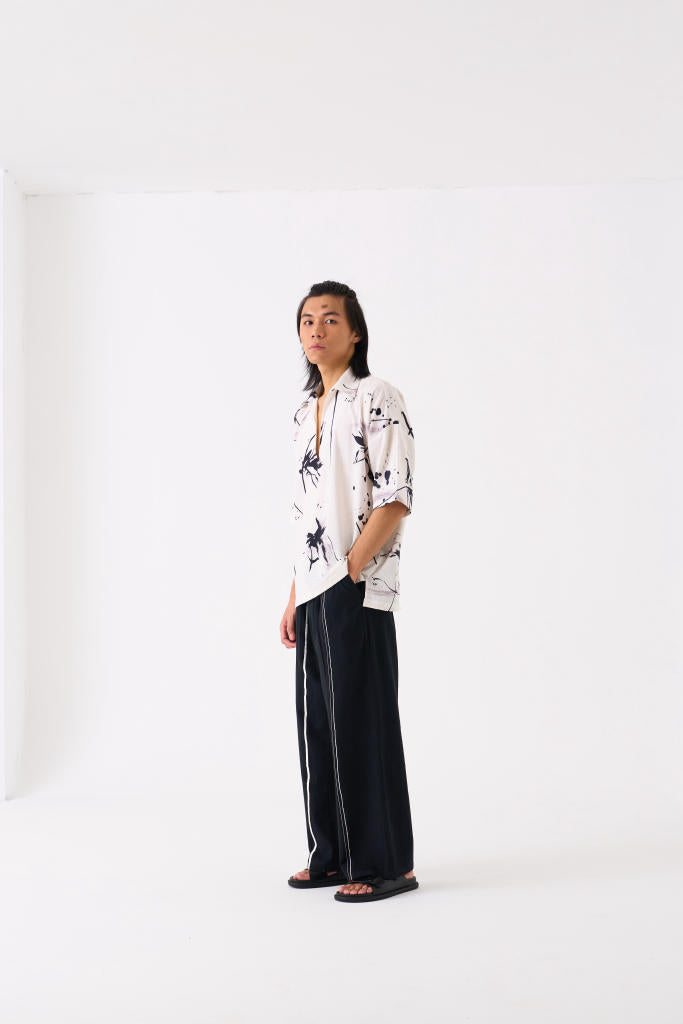 FLORAL RESORT WEAR SHIRT CO-ORD - WHITE by THREE Men for men in Singapore