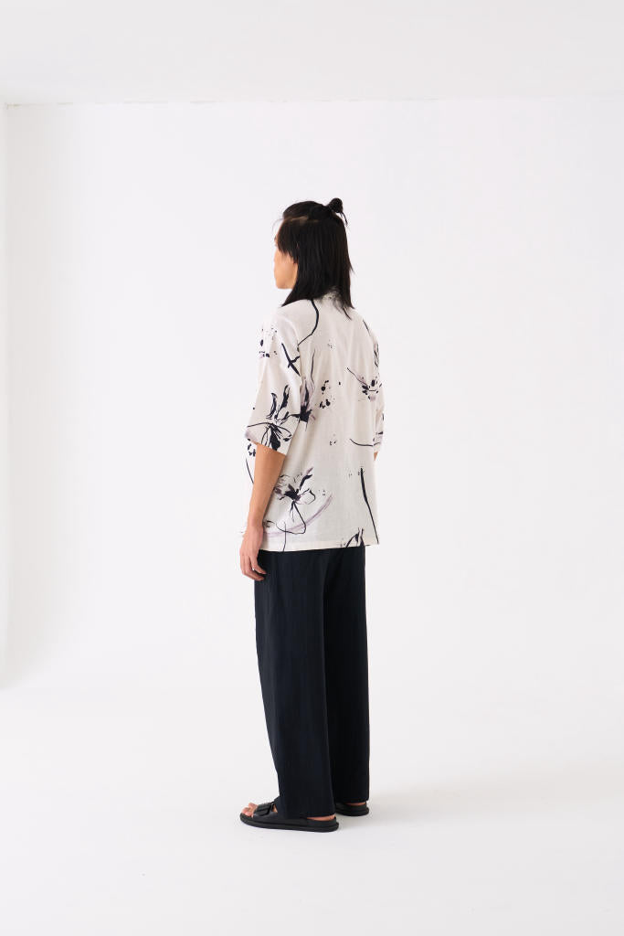 FLORAL RESORT WEAR SHIRT CO-ORD - WHITE by THREE Men for men in Singapore