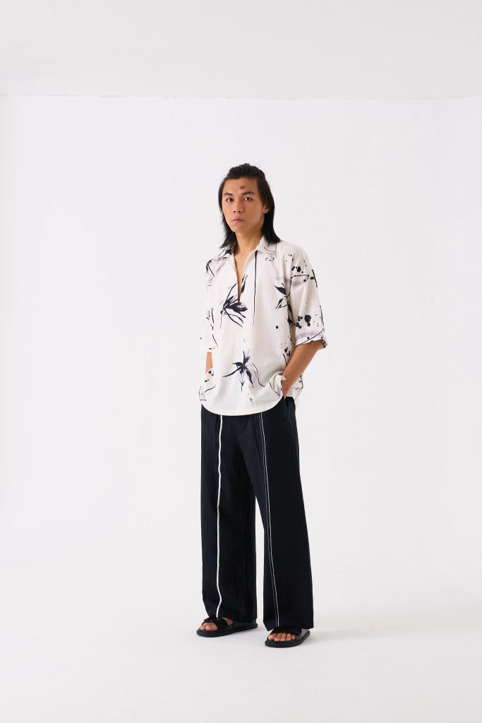FLORAL RESORT WEAR SHIRT CO-ORD - WHITE by THREE Men for men in Singapore