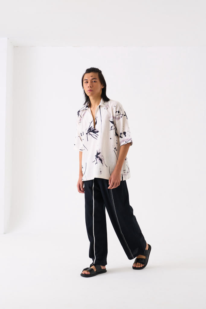 FLORAL RESORT WEAR SHIRT CO-ORD - WHITE by THREE Men for men in Singapore