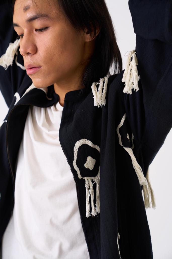 FRINGE BOMBER JACKET CO-ORD - BLACK by THREE Men for men in Singapore