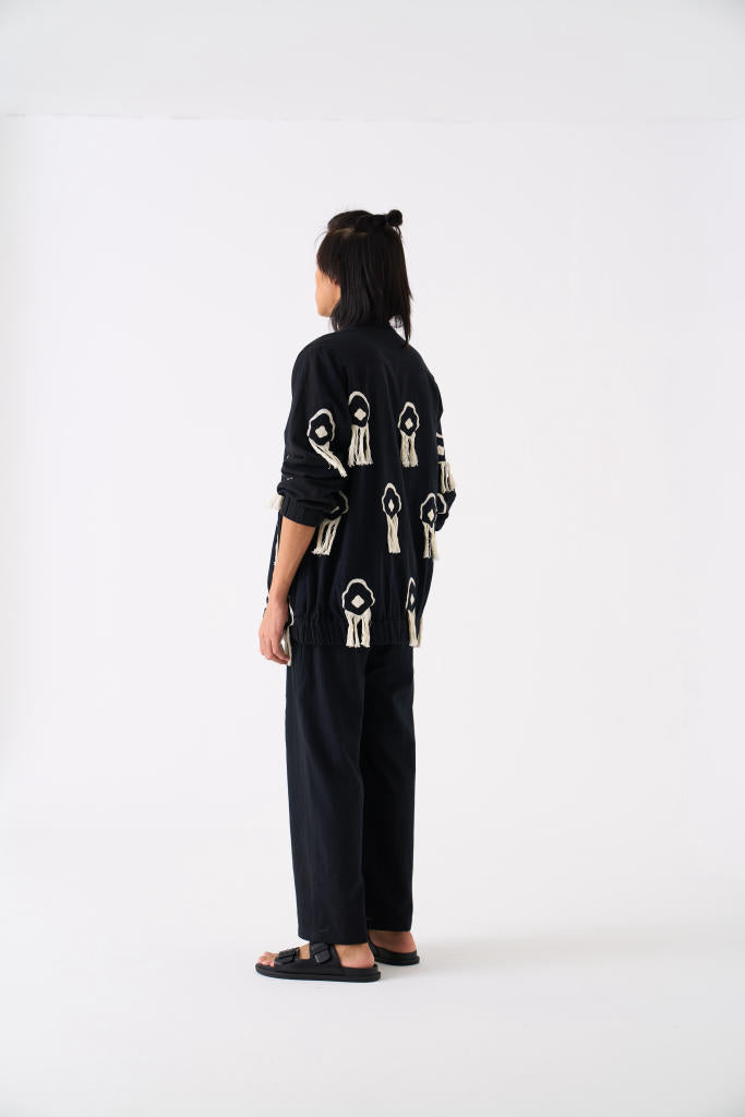 FRINGE BOMBER JACKET CO-ORD - BLACK by THREE Men for men in Singapore
